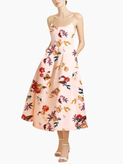 Sachin & Babi Audra Midi Dress In Pink Wildflowers In Multi