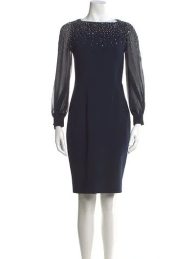 Pre-owned Sachin & Babi Bateau Neckline Knee-length Dress In Blue