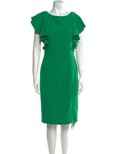 Pre-owned Sachin & Babi Bateau Neckline Knee-length Dress In Green