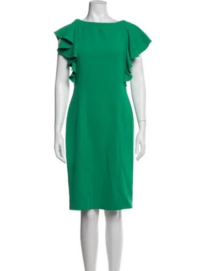 Pre-owned Sachin & Babi Bateau Neckline Knee-length Dress In Green