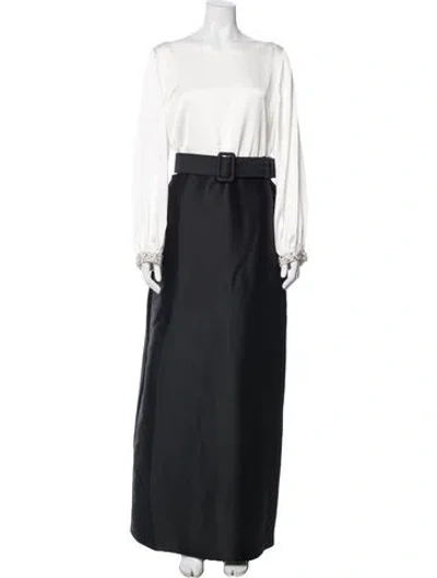 Pre-owned Sachin & Babi Bateau Neckline Long Dress In Black