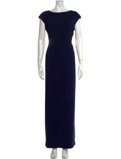 Pre-owned Sachin & Babi Bateau Neckline Long Dress In Blue