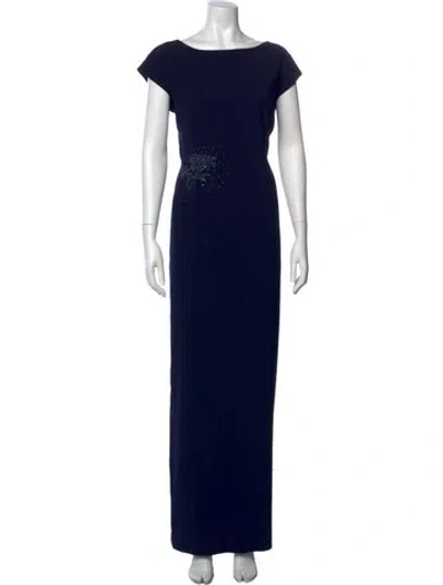 Pre-owned Sachin & Babi Bateau Neckline Long Dress In Blue