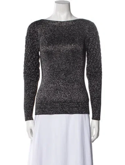 Pre-owned Sachin & Babi Bateau Neckline Long Sleeve Top In Multi