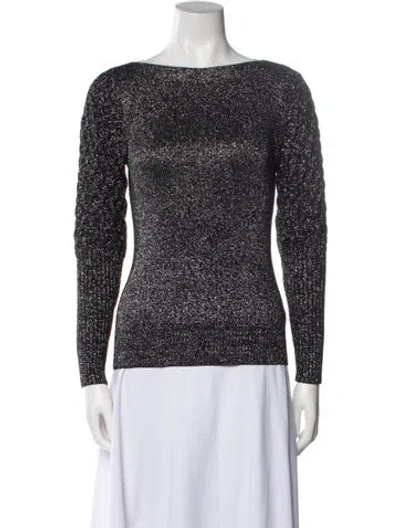 Pre-owned Sachin & Babi Bateau Neckline Long Sleeve Top In Multi