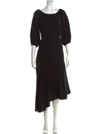 Pre-owned Sachin & Babi Bateau Neckline Midi Length Dress In Black