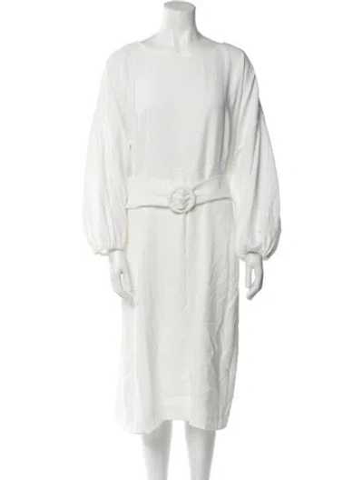 Pre-owned Sachin & Babi Bateau Neckline Midi Length Dress W/ Tags In White