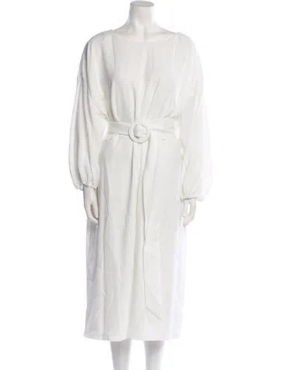 Pre-owned Sachin & Babi Bateau Neckline Midi Length Dress W/ Tags In White