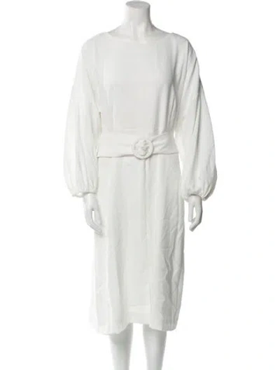 Pre-owned Sachin & Babi Bateau Neckline Midi Length Dress In White