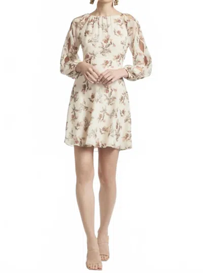 Sachin & Babi Bevvy Floral Chiffon Mini Dress In Eggshell In Neutral