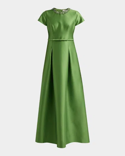 Sachin & Babi Blythe Embellished-neck A-line Gown In Multi