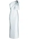 Sachin & Babi Bonnie Satin-finish Gown In Blue