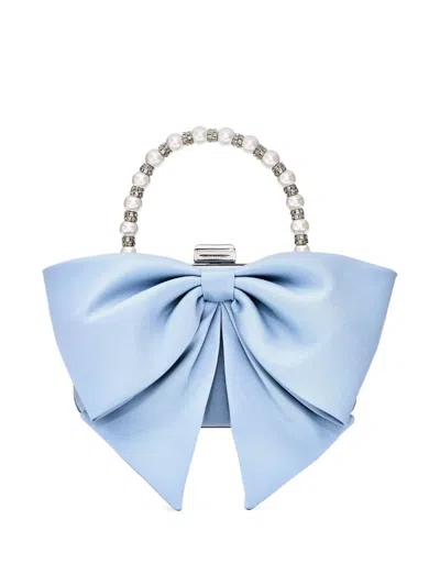 Sachin & Babi Bow-pearl Clutch Bag In Blue