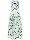 Sachin & Babi Brooke Floral-print Gown In Blue