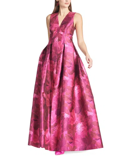 Sachin & Babi Brooke Gown In Magenta Bella Bouquet