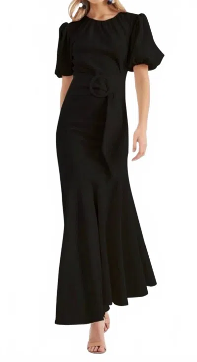 Sachin & Babi Camila Crepe Ruched Mermaid Dress In Black