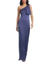 Sachin & Babi Chelsea One-shoulder A-line Gown In Blue