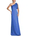Sachin & Babi Women's Chelsea Bow-embellished Crinkled Georgette Gown In Blue