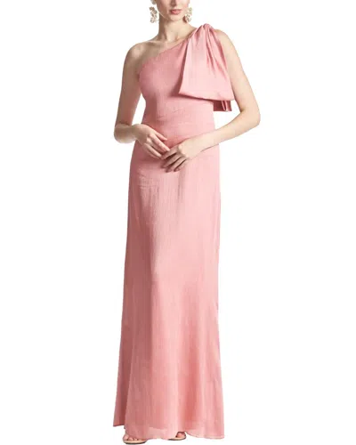 Sachin & Babi Chelsea One Shoulder Bow Gown In Rouge In Multi