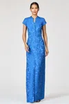 Sachin & Babi Cloque Lynn Gown In Blue