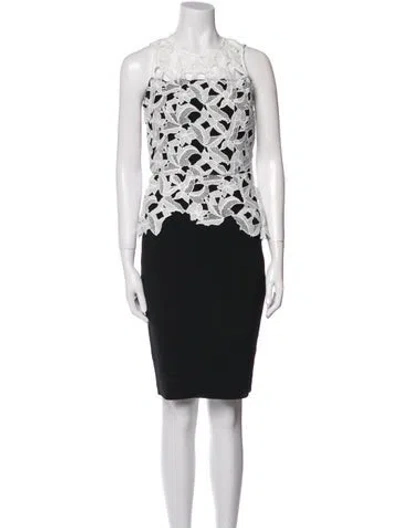 Pre-owned Sachin & Babi Colorblock Pattern Knee-length Dress In Black