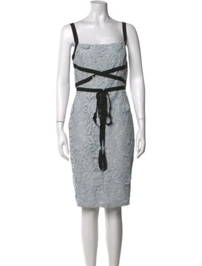 Pre-owned Sachin & Babi Colorblock Pattern Knee-length Dress In Blue