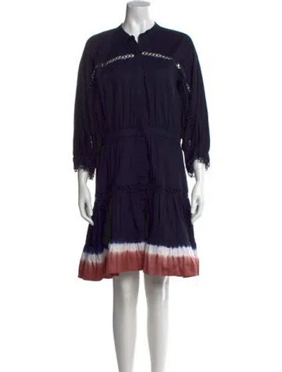 Pre-owned Sachin & Babi Colorblock Pattern Knee-length Dress W/ Tags In Blue