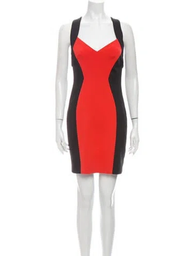 Pre-owned Sachin & Babi Colorblock Pattern Mini Dress In Black