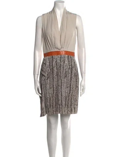 Pre-owned Sachin & Babi Colorblock Pattern Mini Dress In Neutral