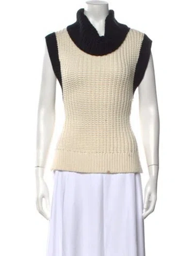 Pre-owned Sachin & Babi Colorblock Pattern Turtleneck Sweater In Neutrals