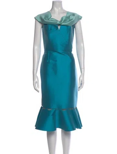 Pre-owned Sachin & Babi Cowl Neck Knee-length Dress In Blue