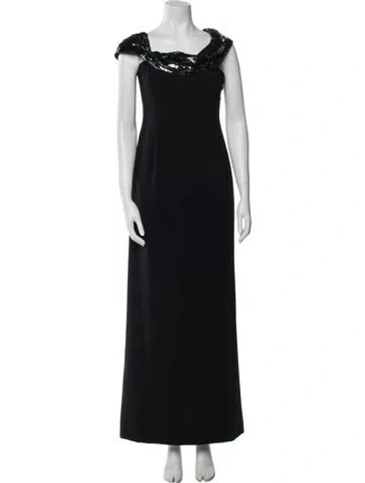 Pre-owned Sachin & Babi Cowl Neck Long Dress In Black