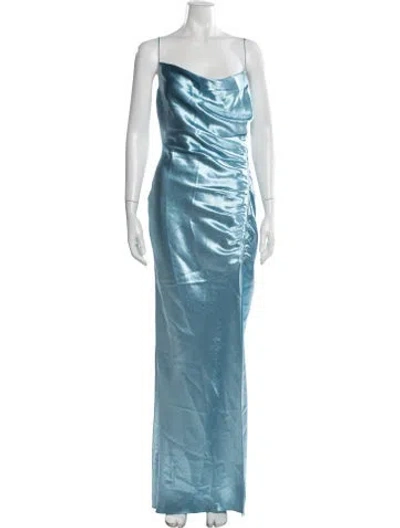 Pre-owned Sachin & Babi Cowl Neck Long Dress In Blue