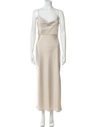 Pre-owned Sachin & Babi Cowl Neck Long Dress In Neutral