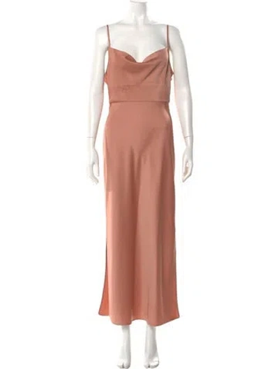 Pre-owned Sachin & Babi Cowl Neck Long Dress In Neutral