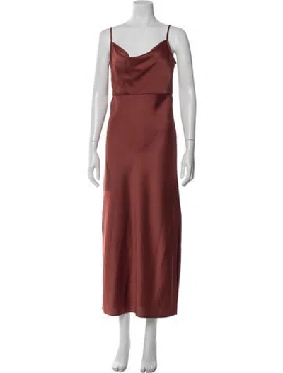 Pre-owned Sachin & Babi Cowl Neck Midi Length Dress In Orange