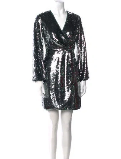 Pre-owned Sachin & Babi Cowl Neck Mini Dress In Green