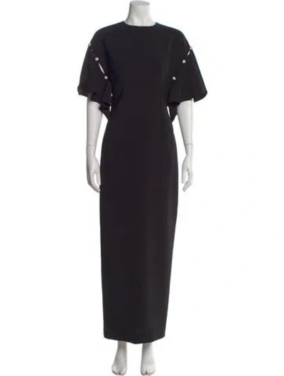 Pre-owned Sachin & Babi Crew Neck Long Dress In Black
