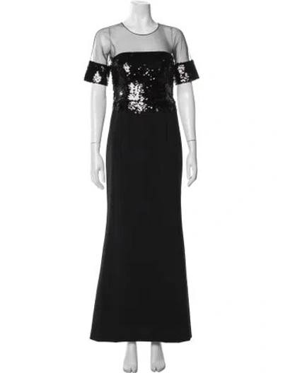 Pre-owned Sachin & Babi Crew Neck Long Dress In Black