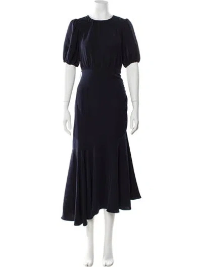 Pre-owned Sachin & Babi Crew Neck Long Dress In Blue