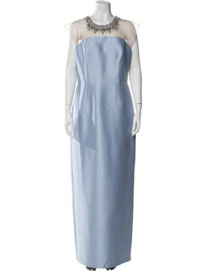 Pre-owned Sachin & Babi Crew Neck Long Dress In Blue