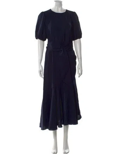 Pre-owned Sachin & Babi Crew Neck Long Dress In Blue