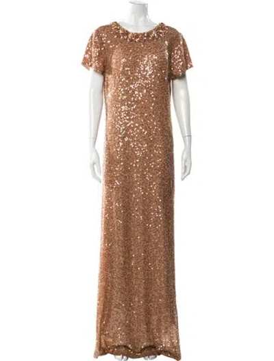 Pre-owned Sachin & Babi Crew Neck Long Dress In Brown
