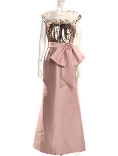 Pre-owned Sachin & Babi Crew Neck Long Dress In Pink