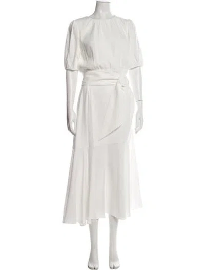 Pre-owned Sachin & Babi Crew Neck Long Dress In White