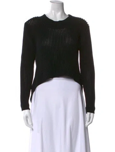 Pre-owned Sachin & Babi Crew Neck Long Sleeve Top In Black