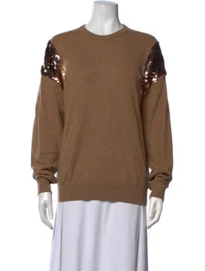 Pre-owned Sachin & Babi Crew Neck Long Sleeve Top In Brown
