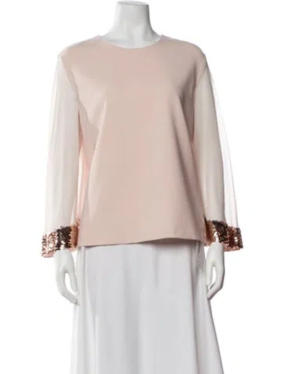 Pre-owned Sachin & Babi Crew Neck Long Sleeve Top In Pink