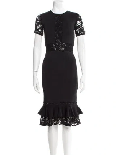 Pre-owned Sachin & Babi Crew Neck Midi Length Dress In Black