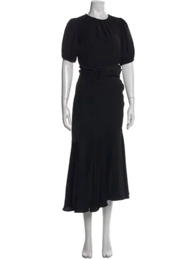 Pre-owned Sachin & Babi Crew Neck Midi Length Dress In Black